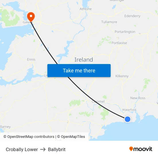 Crobally Lower to Ballybrit map