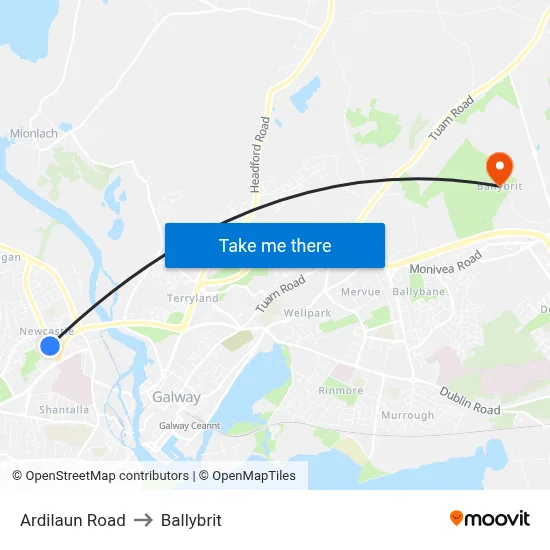 Ardilaun Road to Ballybrit map
