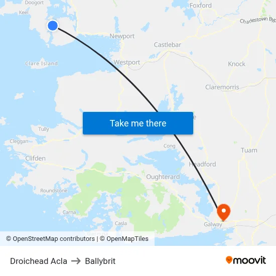 Droichead Acla to Ballybrit map