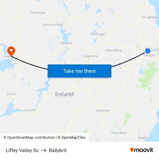 Liffey Valley Sc to Ballybrit map