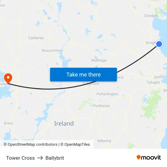 Tower Cross to Ballybrit map