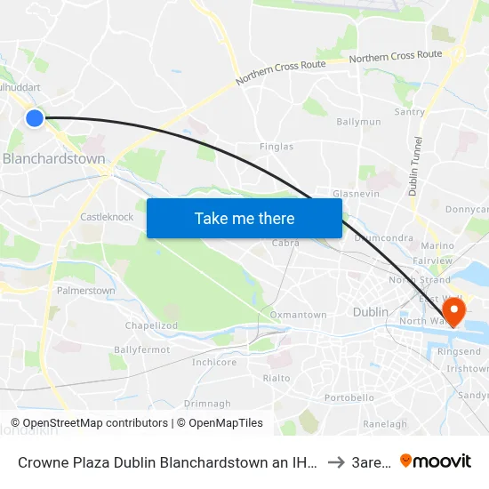 Crowne Plaza Dublin Blanchardstown an IHG Hotel to 3arena map