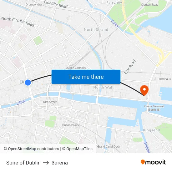 Spire of Dublin to 3arena map