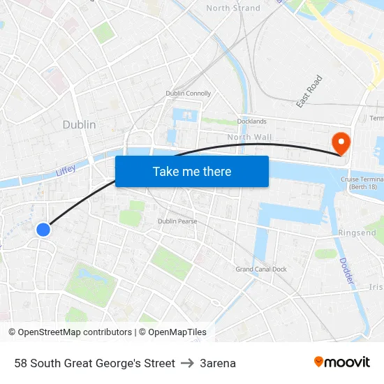 58 South Great George's Street to 3arena map