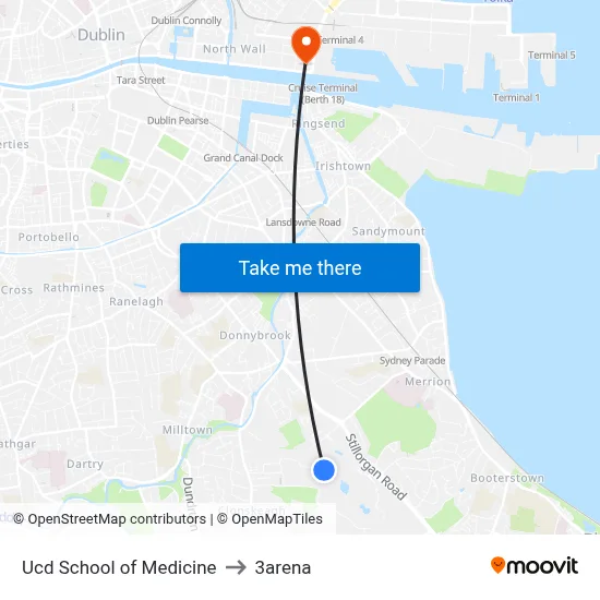 Ucd School of Medicine to 3arena map