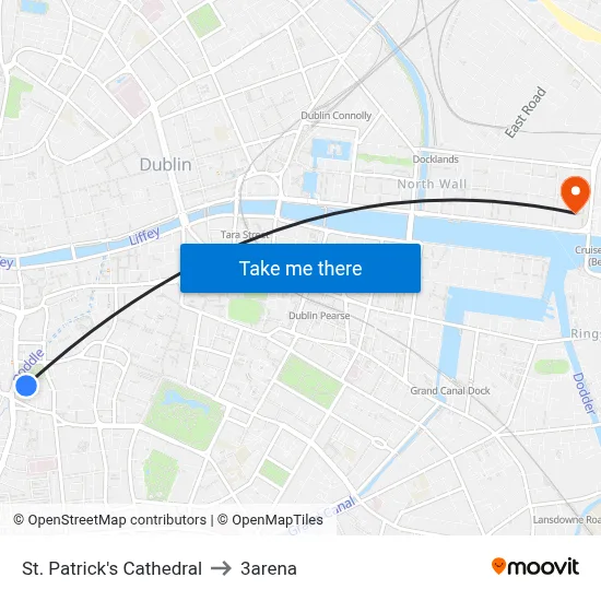 St. Patrick's Cathedral to 3arena map
