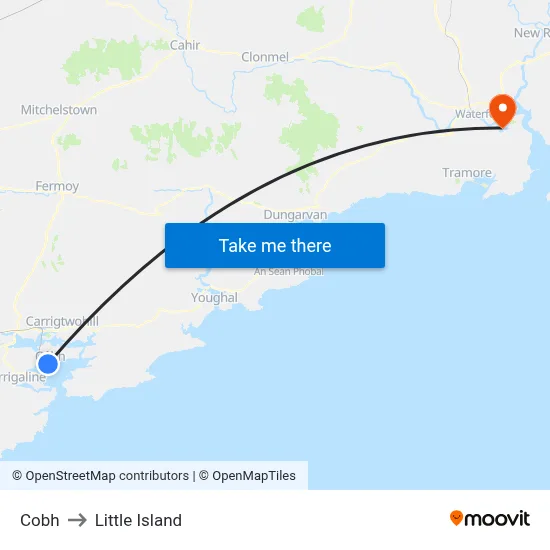 Cobh to Little Island map