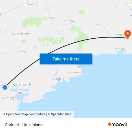 Cork to Little Island map