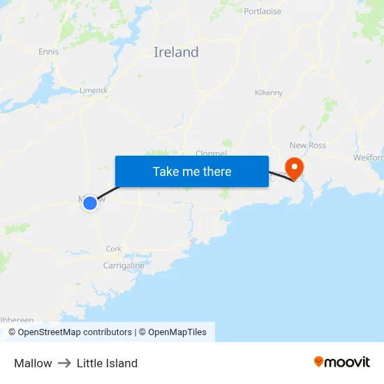 Mallow to Little Island map