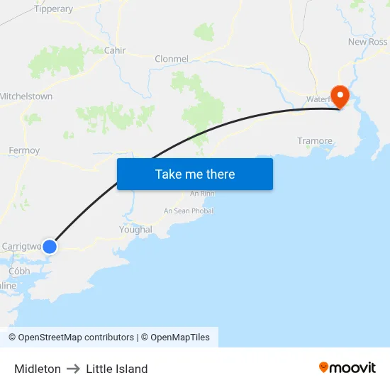 Midleton to Little Island map