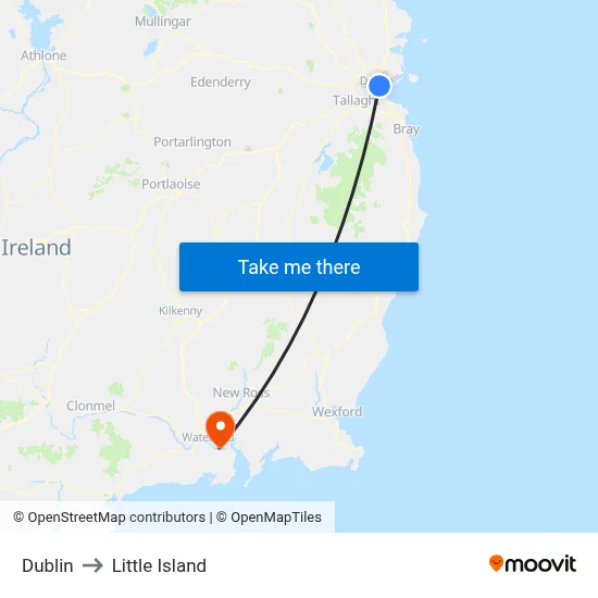 Dublin to Little Island map
