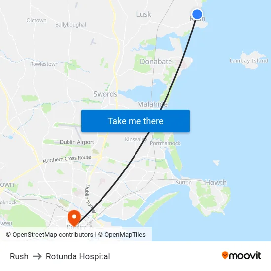 Rush to Rotunda Hospital map