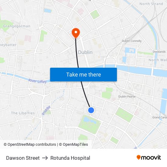 Dawson Street to Rotunda Hospital map