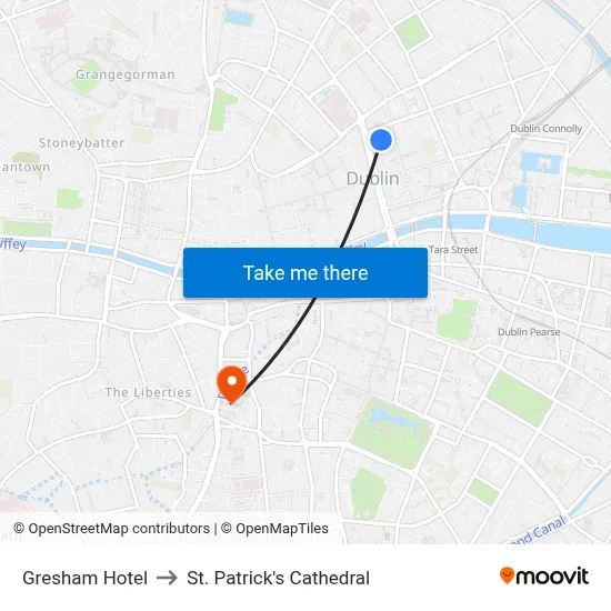 Gresham Hotel to St. Patrick's Cathedral map