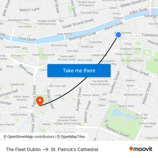 The Fleet Dublin to St. Patrick's Cathedral map