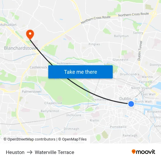 Heuston to Waterville Terrace map