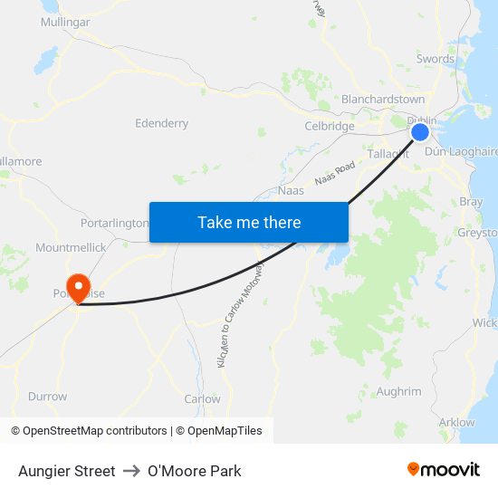 Aungier Street to O'Moore Park map