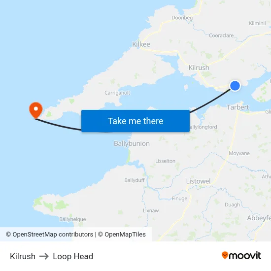 Kilrush to Loop Head map