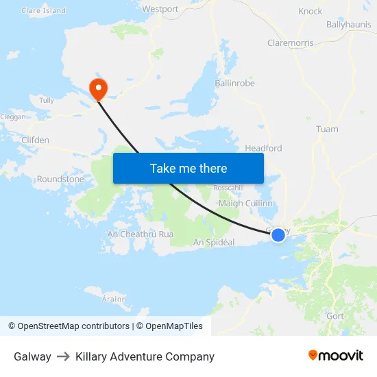 Galway to Killary Adventure Company map