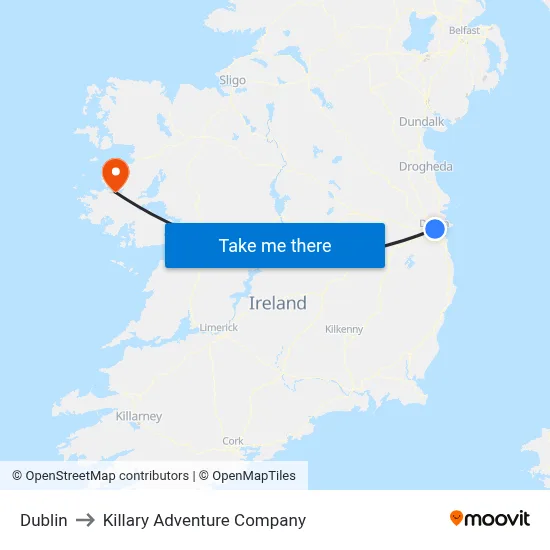Dublin to Killary Adventure Company map