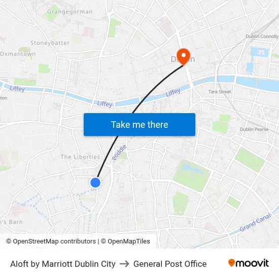 Aloft by Marriott Dublin City to General Post Office map