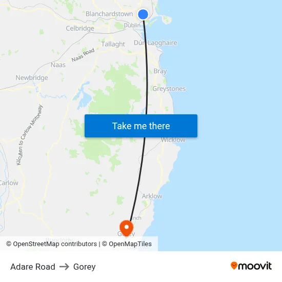 Adare Road to Gorey map