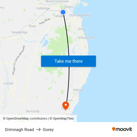Drimnagh Road to Gorey map