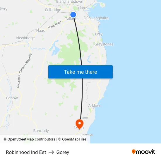 Robinhood Ind Est to Gorey map