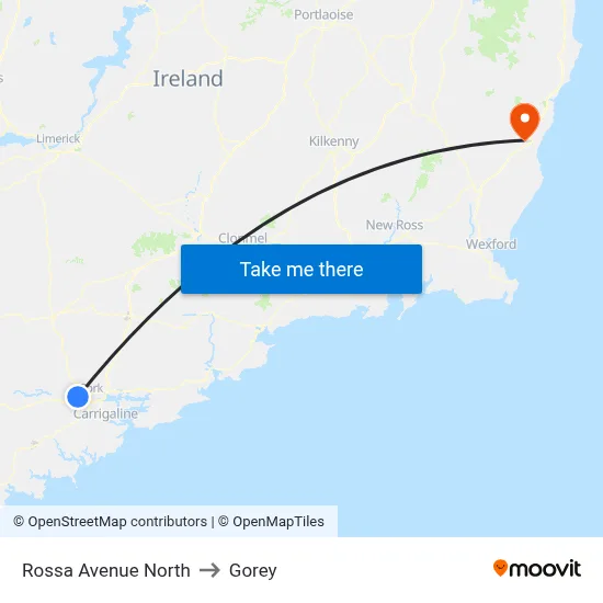 Rossa Avenue North to Gorey map