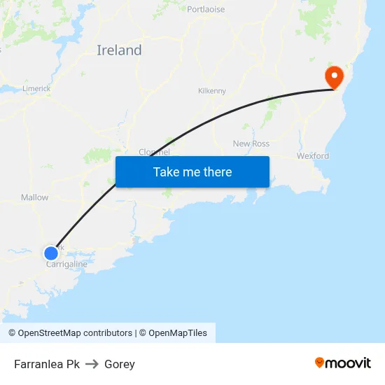 Farranlea Pk to Gorey map