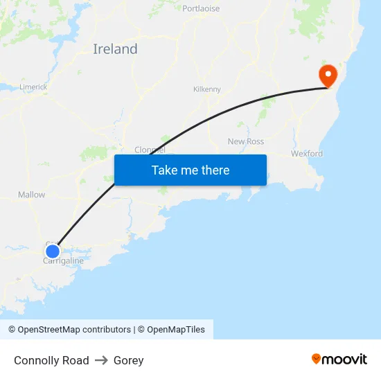 Connolly Road to Gorey map