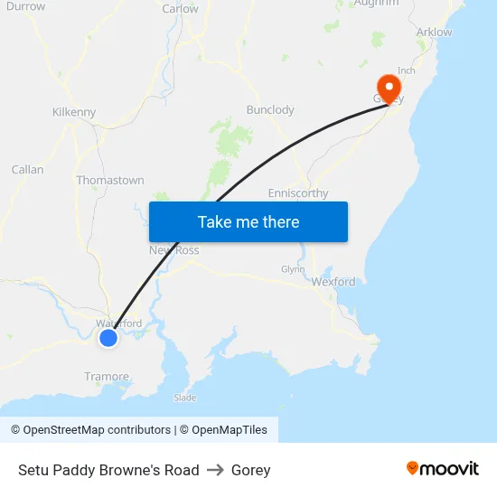 Setu Paddy Browne's Road to Gorey map