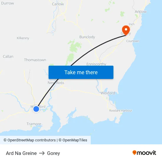 Ard Na Greine to Gorey map