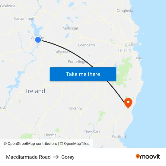 Macdiarmada Road to Gorey map