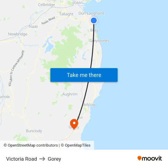 Victoria Road to Gorey map