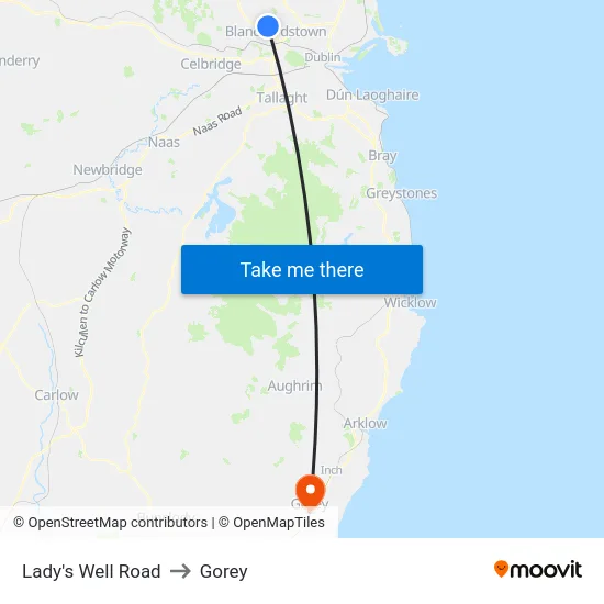 Lady's Well Road to Gorey map