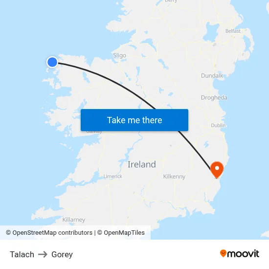 Talach to Gorey map
