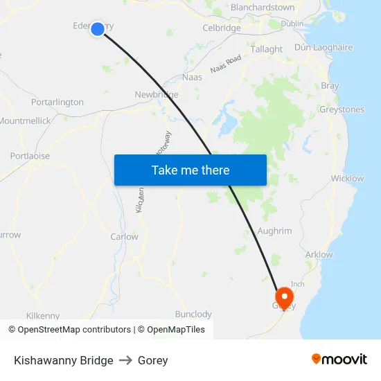 Kishawanny Bridge to Gorey map
