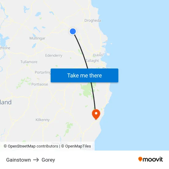 Gainstown to Gorey map