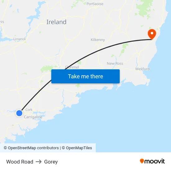 Wood Road to Gorey map