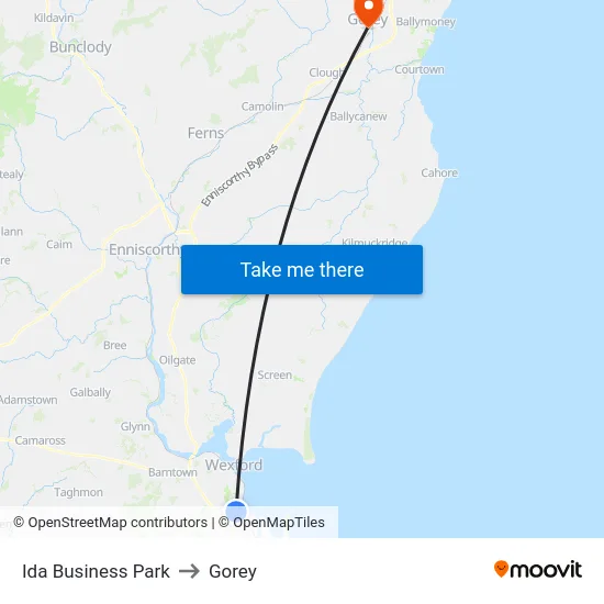 Ida Business Park to Gorey map