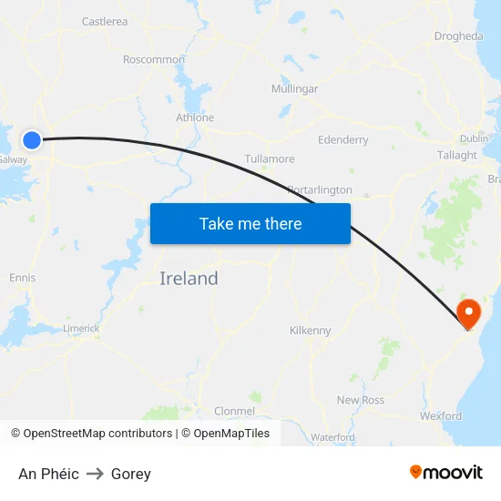 An Phéic to Gorey map