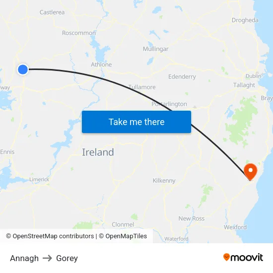 Annagh to Gorey map