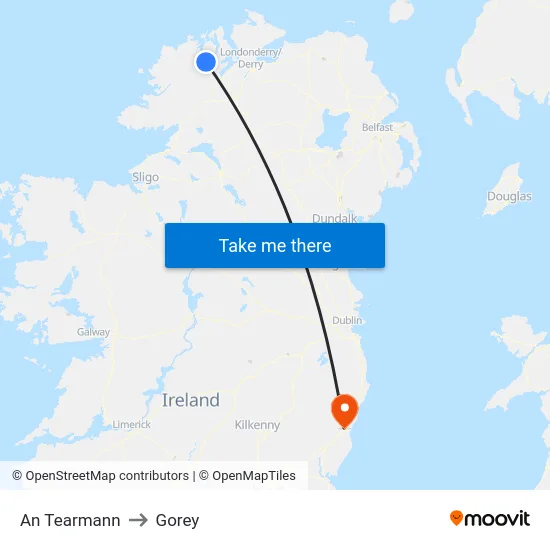 An Tearmann to Gorey map