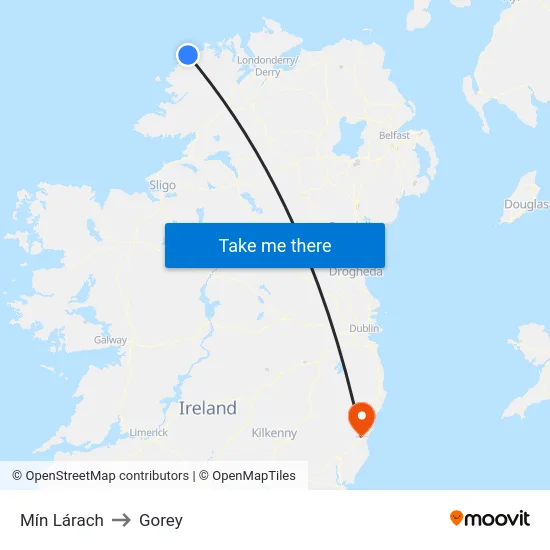 Mín Lárach to Gorey map