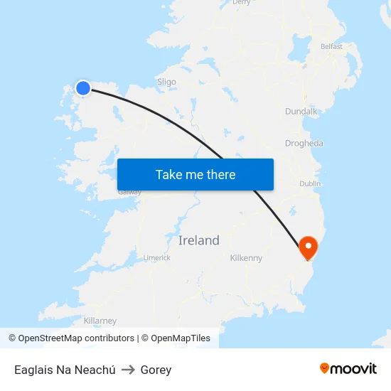 Eaglais Na Neachú to Gorey map