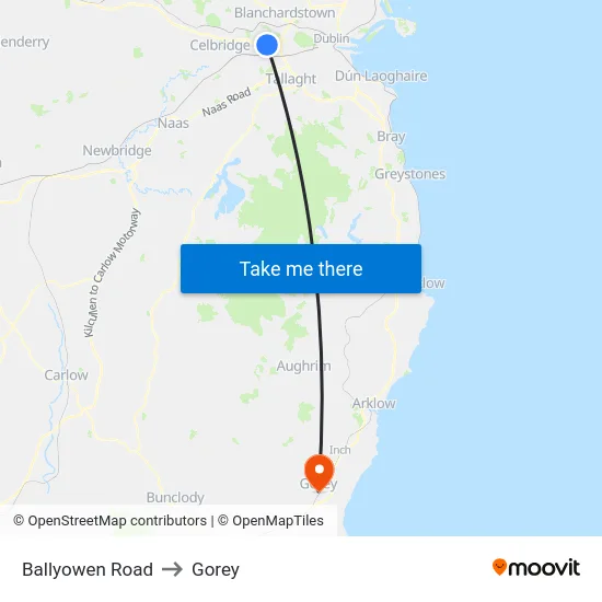 Ballyowen Road to Gorey map
