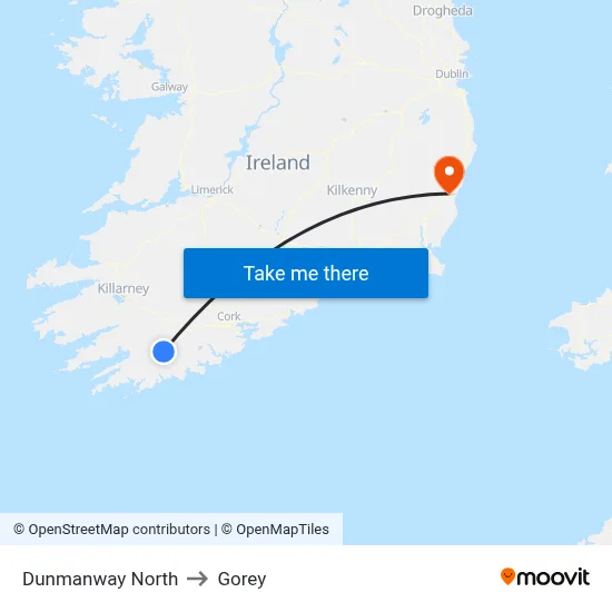 Dunmanway North to Gorey map