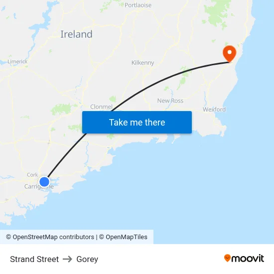 Strand Street to Gorey map