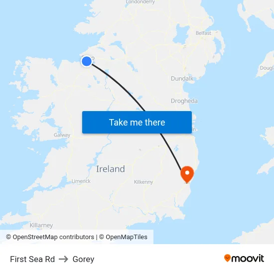 First Sea Rd to Gorey map